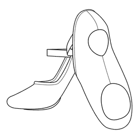 Ballet Shoes Split Sole black and white clipart
