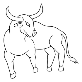 Bull alert black and white clipart