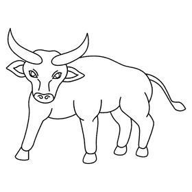 Bull black black and white clipart
