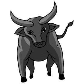 Bull face forward clipart
