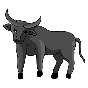 Bull looking forward clipart