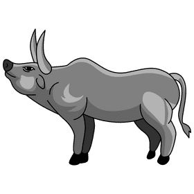 Bull looking up clipart
