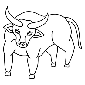 Bull muscled black and white clipart
