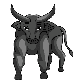 Bull ready to fight clipart