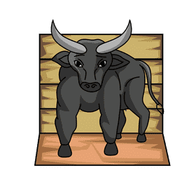 Bull In Cage clipart