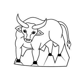 Bull Muscle black and white clipart