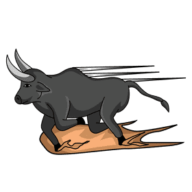 Bull Running clipart