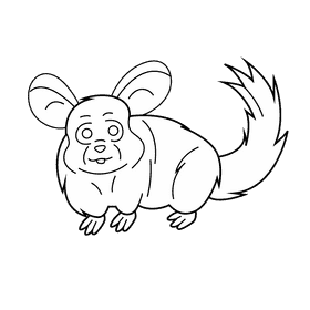 Chinchilla black and white clipart