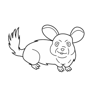 Chinchilla black and white clipart
