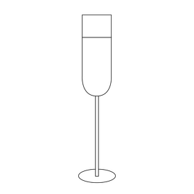 Red wine glass drawing black and white clipart
