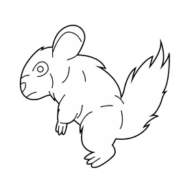 Chinchilla black and white clipart
