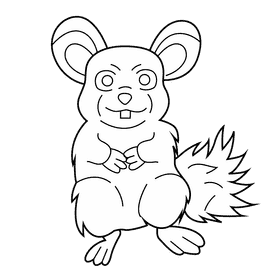 Chinchilla black and white clipart