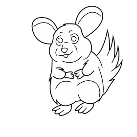 Chinchilla black and white clipart