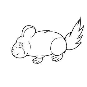 Chinchilla black and white clipart