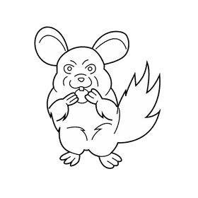 Chinchilla black and white clipart
