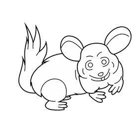 Chinchilla black and white clipart