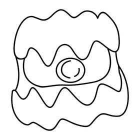 Clam giant clam pearl black and white clipart