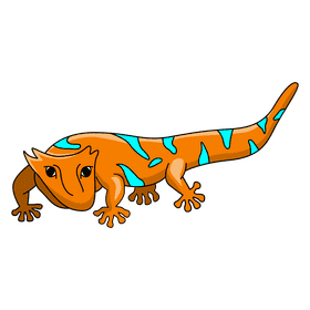 Gecko crested orange clipart