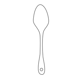 Spoon drawing black and white clipart