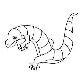 Gecko striped black and white clipart