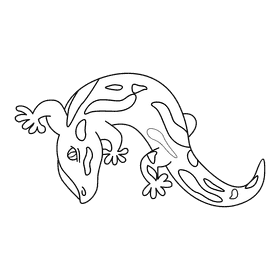 Gecko pink gecko black and white clipart