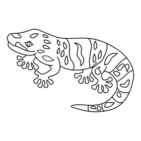 Gecko spotted black and white clipart