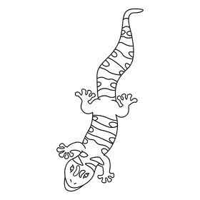 Gecko yellow green black and white clipart