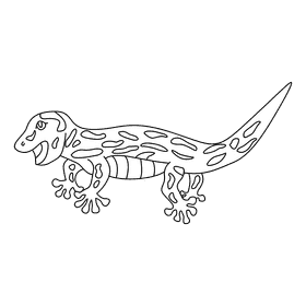 Gecko yellow green leopard black and white clipart