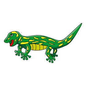 Gecko yellow green leopard clipart