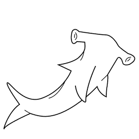 Hammerhead shark black and white clipart