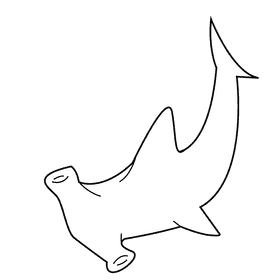 Hammerhead shark black and white clipart