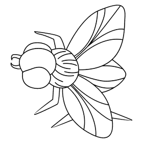 Housefly fly sideways black and white clipart