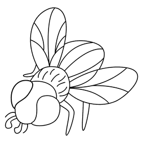 Housefly pearching black and white clipart