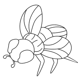 Housefly ready to fly black and white clipart
