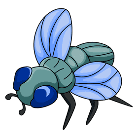 Housefly ready to fly clipart