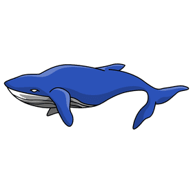 Humpback whale at surface clipart