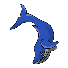 Humpback whale diving clipart