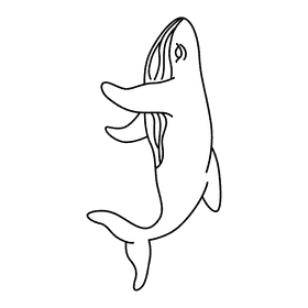 Humpback whale going up black and white clipart