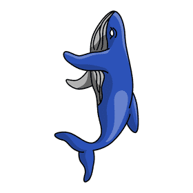 Humpback whale going up clipart