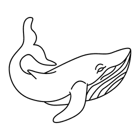 Humpback whale ready to jump black and white clipart