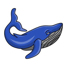 Humpback whale ready to jump clipart