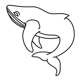 Humpback whale turn black and white clipart