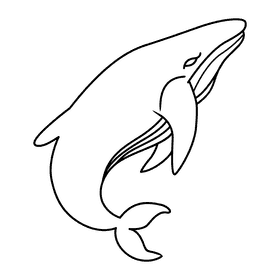 Humpback whale turning black and white clipart