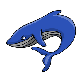 Humpback whale turning down clipart