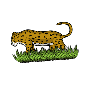 Leopard Walk clipart
