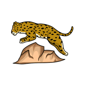 Leopard Jump clipart