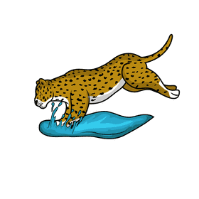 Leopard Landing clipart