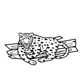 Leopard Rest black and white clipart