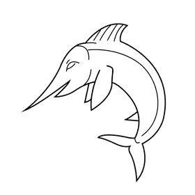 Swordfish black and white clipart