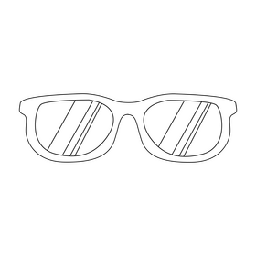 Spectacles drawing black and white clipart